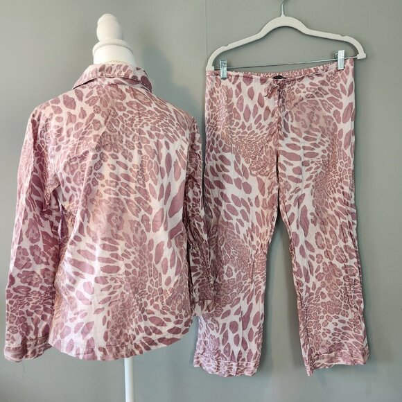 Natori Pajama Sleep Lounge Set, 100% Cotton, Pink and White. Size Small - Picture 2 of 16
